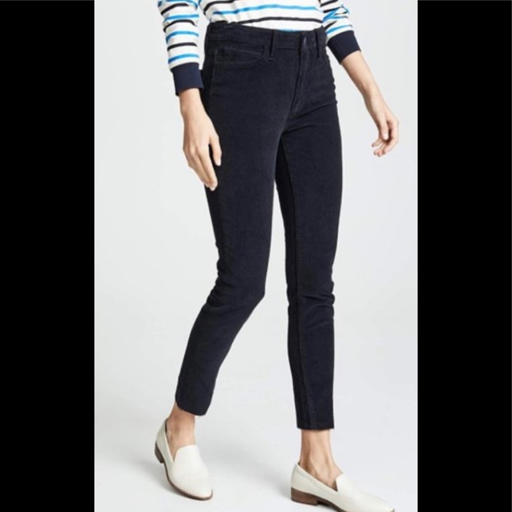 High rise, skinny black corduroy jeans